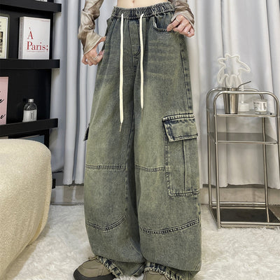 Cool Drag Girl American Retro Wide-leg Jeans