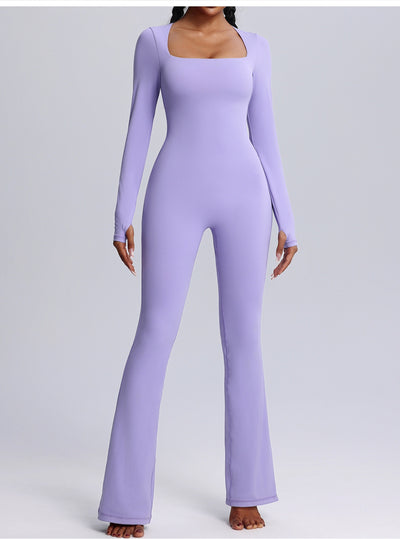 Women's Long Sleeve Yoga Jumpsuit High Elastic Breathability
