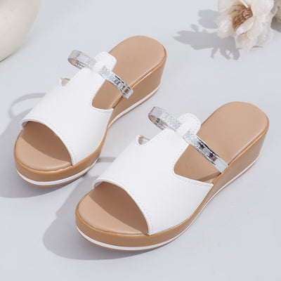 Summer Peep-toe Wedges Sandals Casual Thick Sole Heightening Slippers Fashion Outdoor Slides Shoes Women