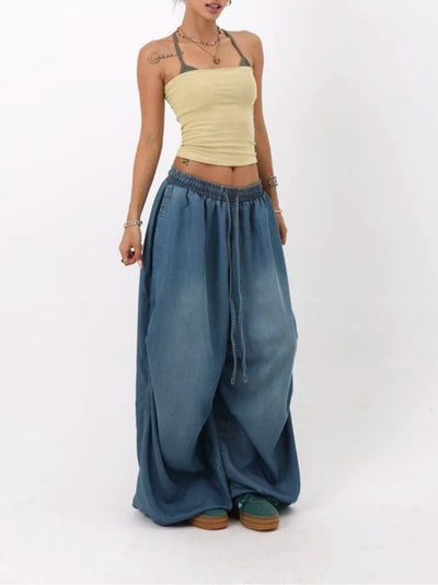 Retro High Street Wide Leg Loose Jeans
