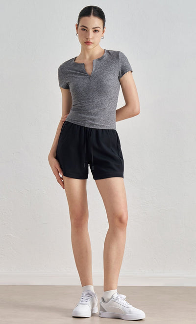 Air Layer Loose And Simple Yoga Shorts
