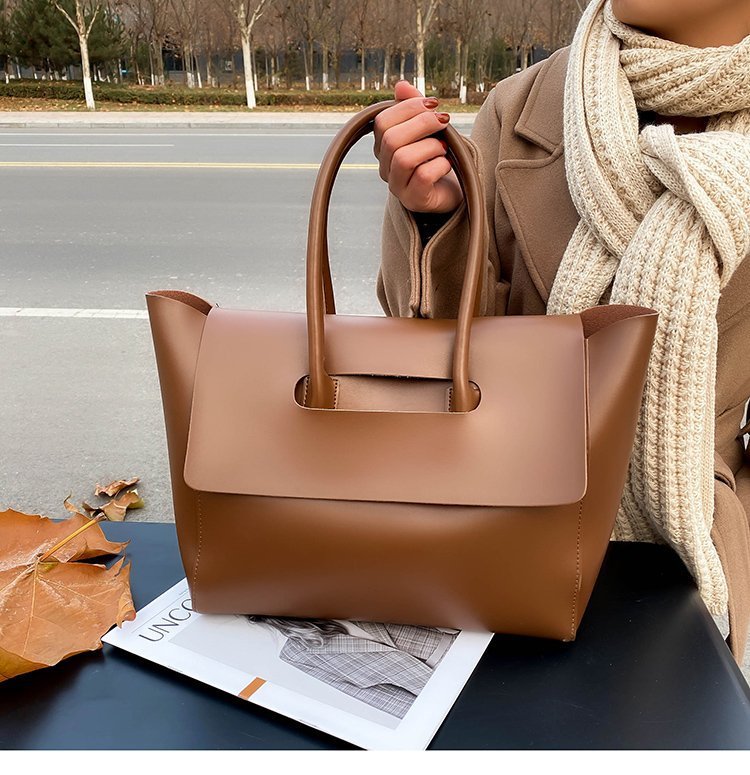 Fashion Women Shoulder Bags Large Capacity Handbags Simple Retro Tote Bags Solid Color Famous Brand High Quality Bags