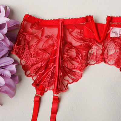 Embroidered Hollow-Out Bra Set Lingerie For Intimate Moments