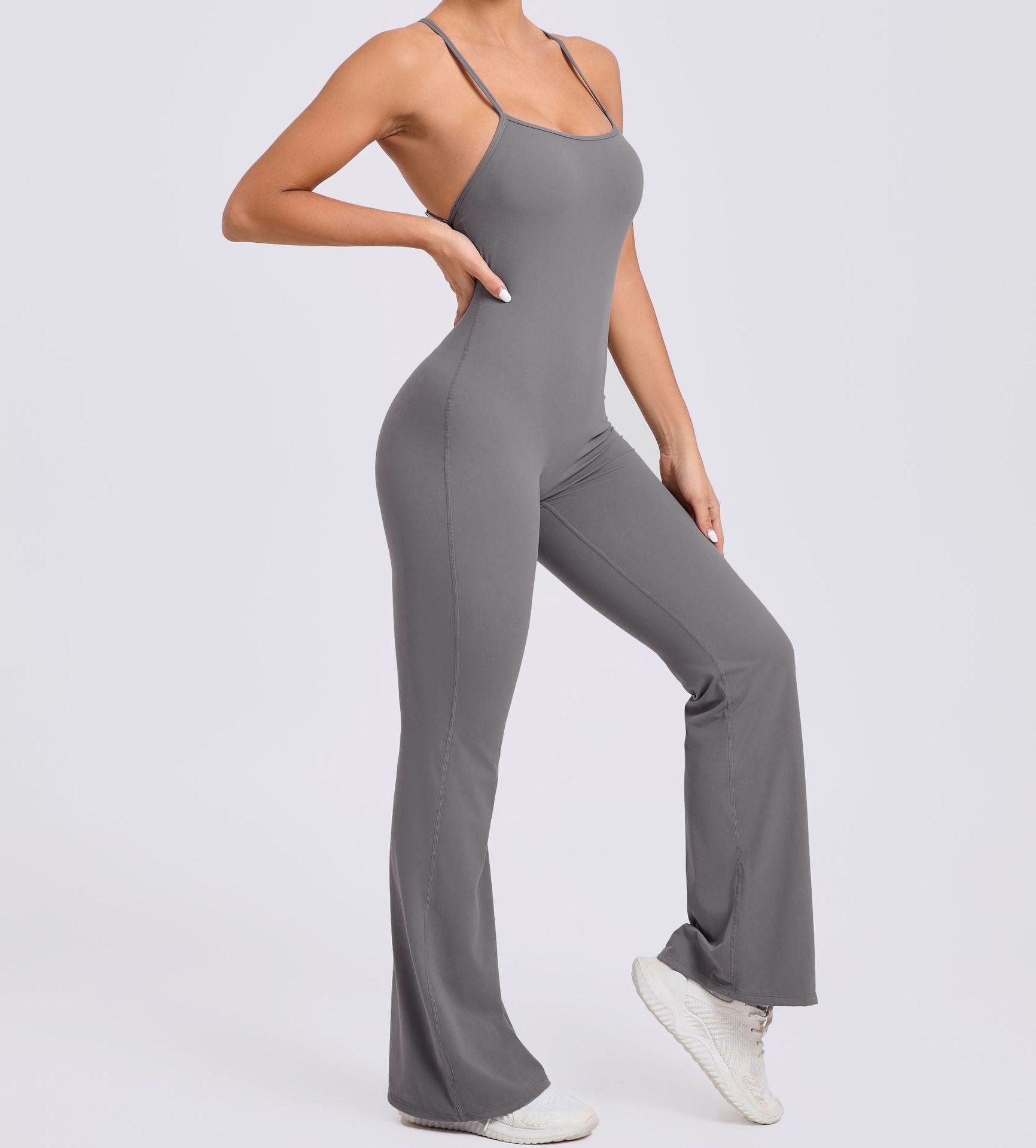 Adjustable Shoulder Strap Horn Yoga Jumpsuit