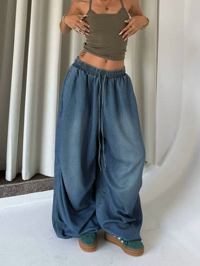 Retro High Street Wide Leg Loose Jeans
