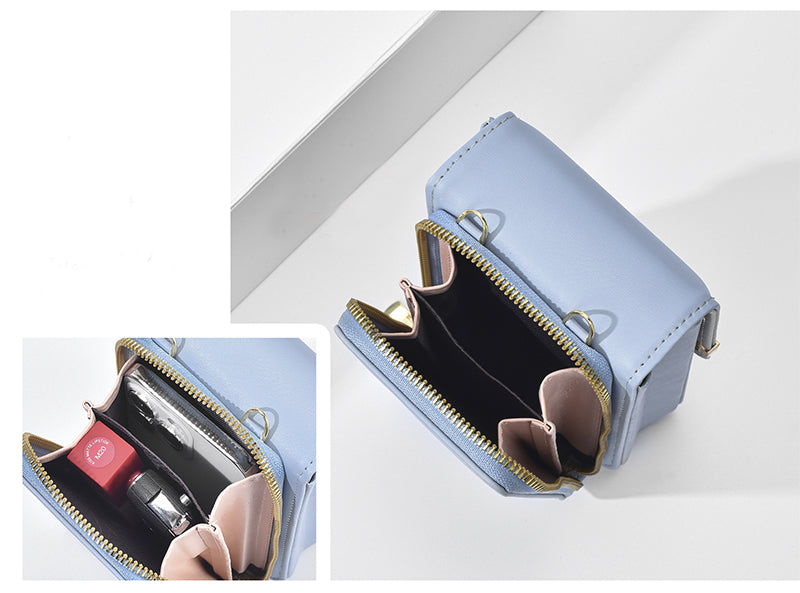 Flowers Embroidery Mobile Phone Bags For Women Ins Fashion Crossbody Shoulder Bag Ladies Long Wallet