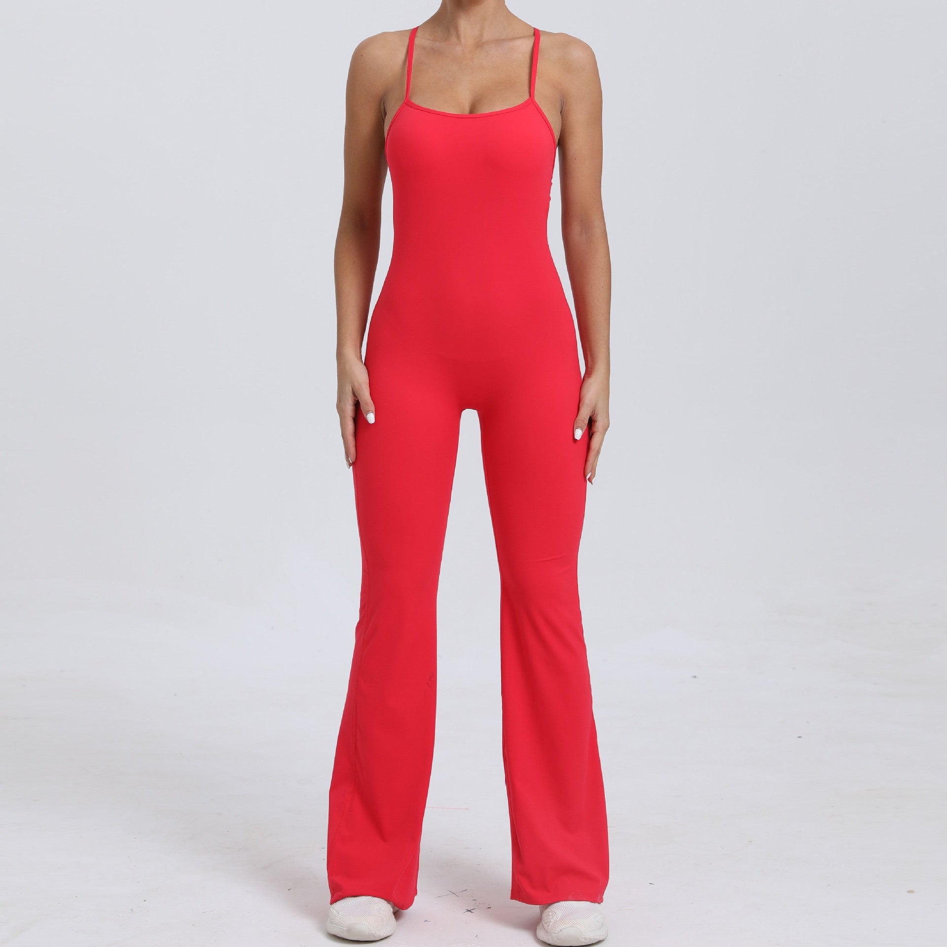 Adjustable Shoulder Strap Horn Yoga Jumpsuit