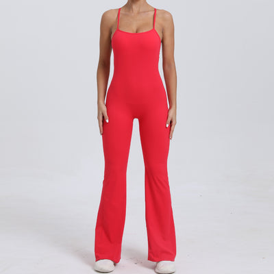 Adjustable Shoulder Strap Horn Yoga Jumpsuit