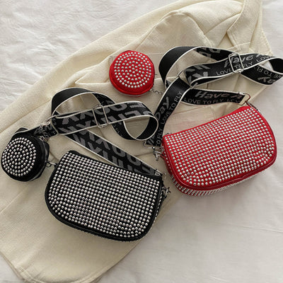 Rhinestone Shoulder Bag With Small Purse Fashion Party Underarm Crossbody Bag For Women Luxury Designer Bags