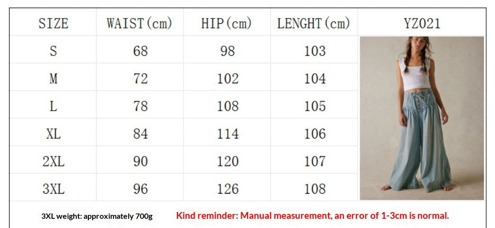 Womens Pleated Mid-Waist Lace-Up Loose Wide-Leg Denim Jeans