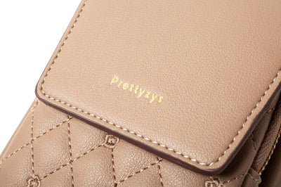 Plaid Sewing Design Mobile Phone Bags For Women Simple Buckle Multifunctional Crossbody Shoulder Bag