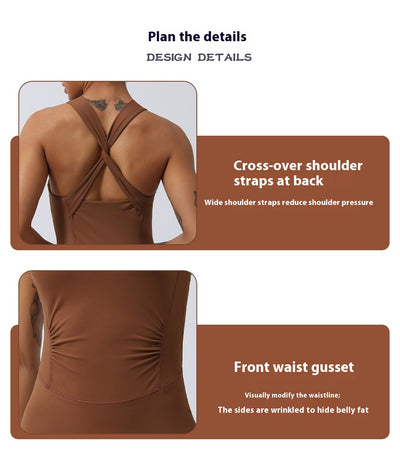 Skinny Yoga Clothes Sports Workout Clothes Hip-lift And Belly Shaping Micro-pull Dance Yoga Jumpsuit