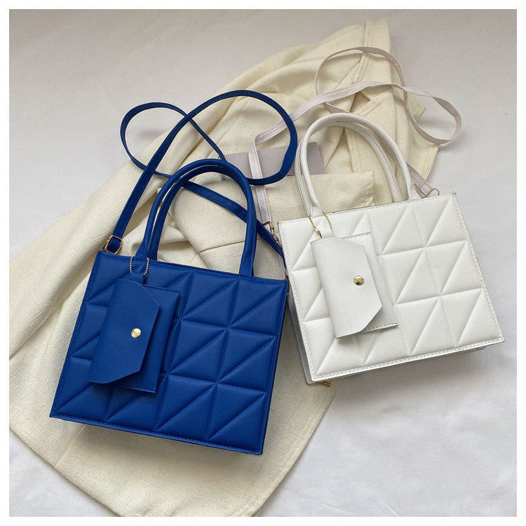 Fashion Plaid Shoulder With Small Wallet Simple Elegant Portable Square Tots Women's Handbag