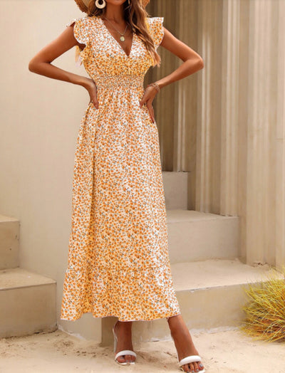 Womens New Irregularprint Midi Dress