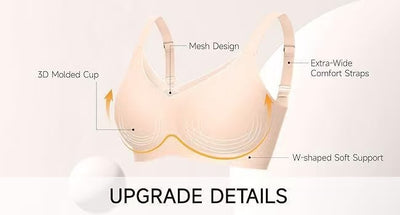 Cross-mesh Lingerie Womens Jelly-striped Bra Womens