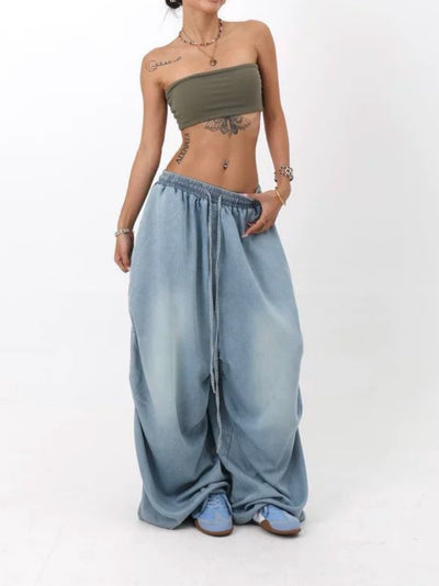 Retro High Street Wide Leg Loose Jeans