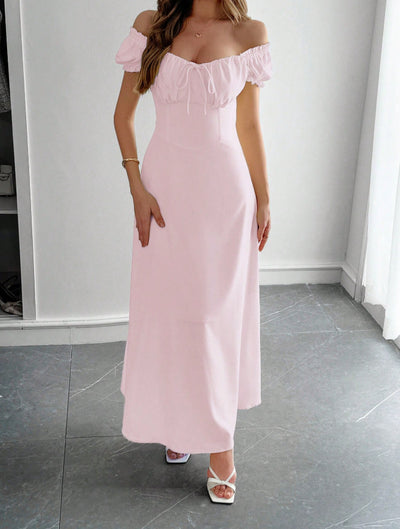 Womens Solid Color Fashionable Bandage Style Loose Dress