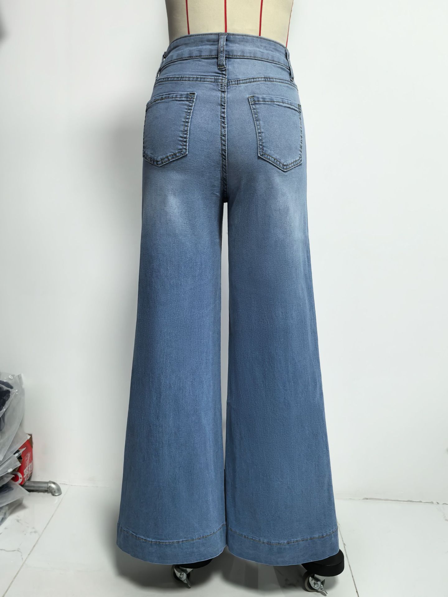 Womens Fashionable Vintage Washed Slim-Fit Jeans