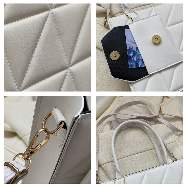 Fashion Plaid Shoulder With Small Wallet Simple Elegant Portable Square Tots Women's Handbag