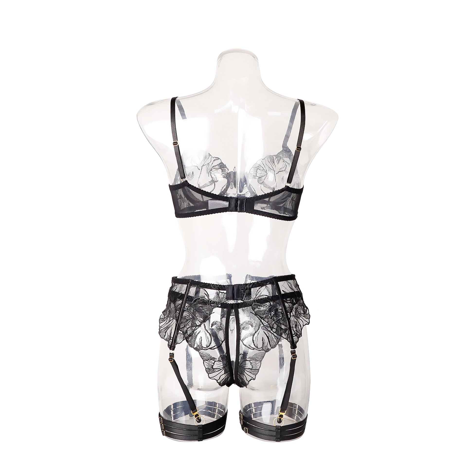 Embroidered Hollow-Out Bra Set Lingerie For Intimate Moments