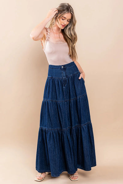 Low Waist Distressed Vacation Style Cake All-matching Jeans Skirt