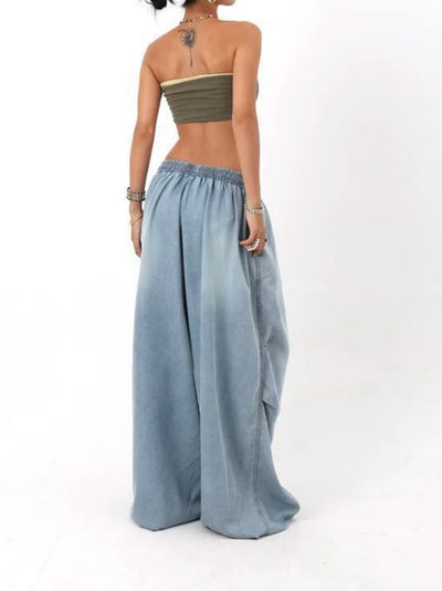 Retro High Street Wide Leg Loose Jeans