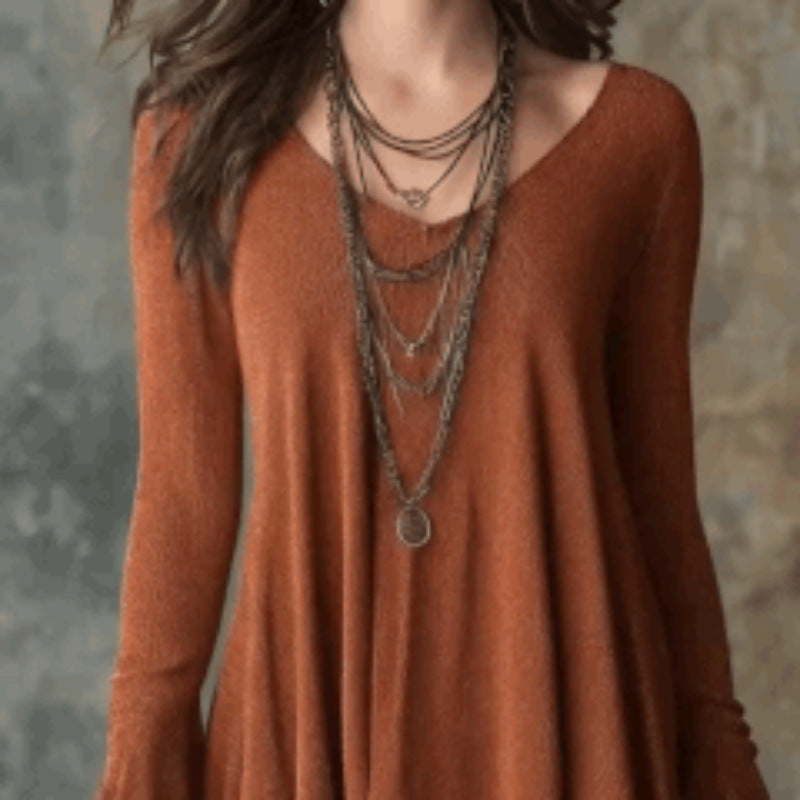 Womens Top With An Irregular Hem And Cuffs