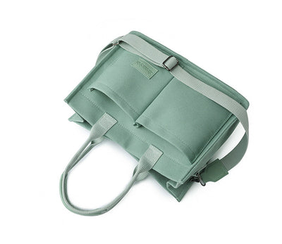 New Canvas Shoulder Bag Women Large Capacity Multi-pocket Handbags Casual Crossbody Shopper Bags For Students