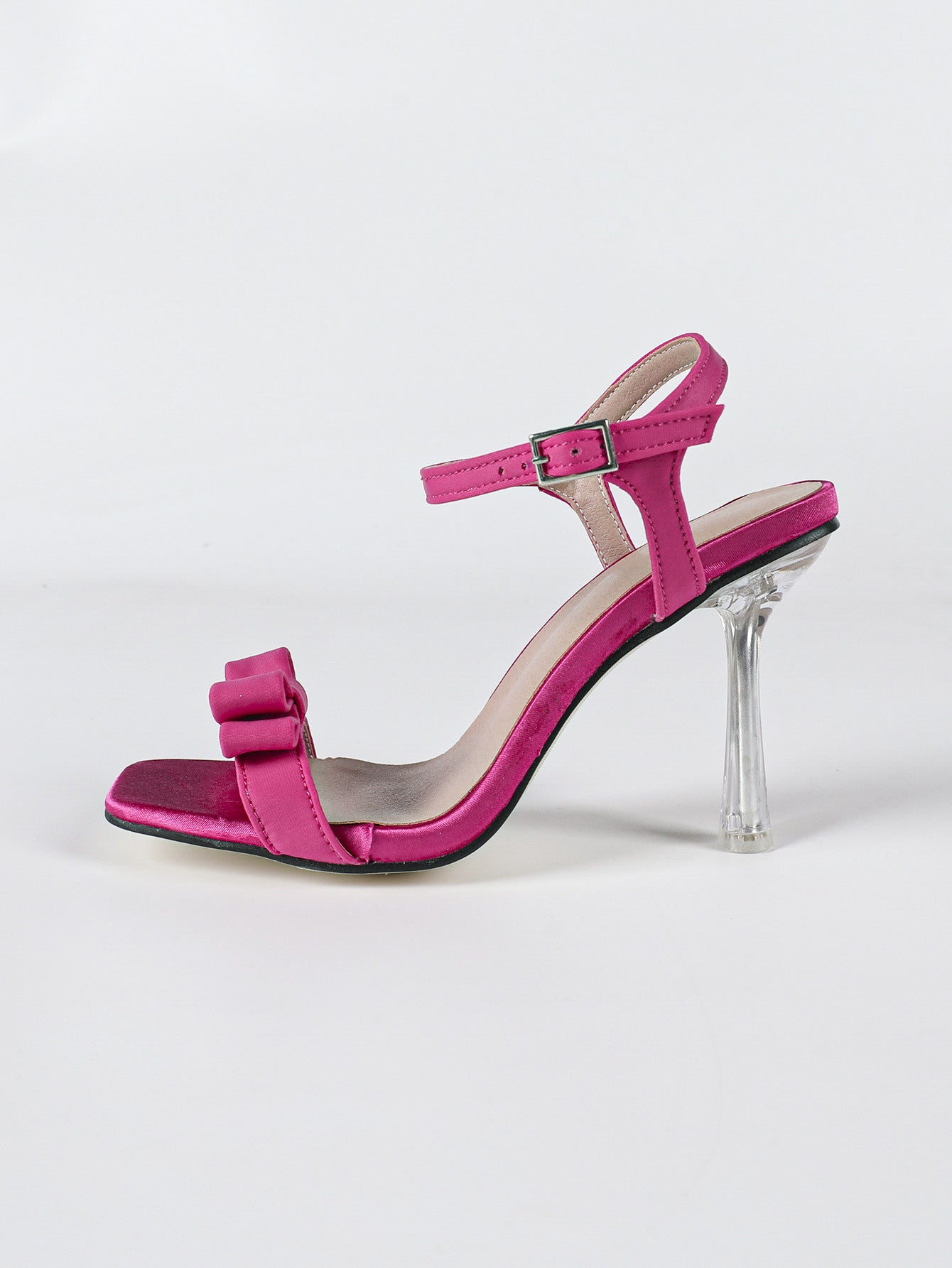 Plus-size European And American-style Open-toe High Heels With A Bow And Side Cutouts For Women