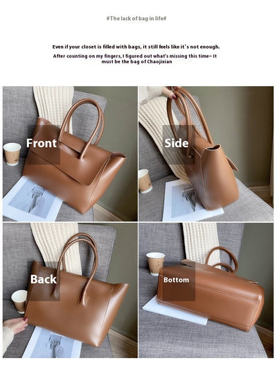 Fashion Women Shoulder Bags Large Capacity Handbags Simple Retro Tote Bags Solid Color Famous Brand High Quality Bags
