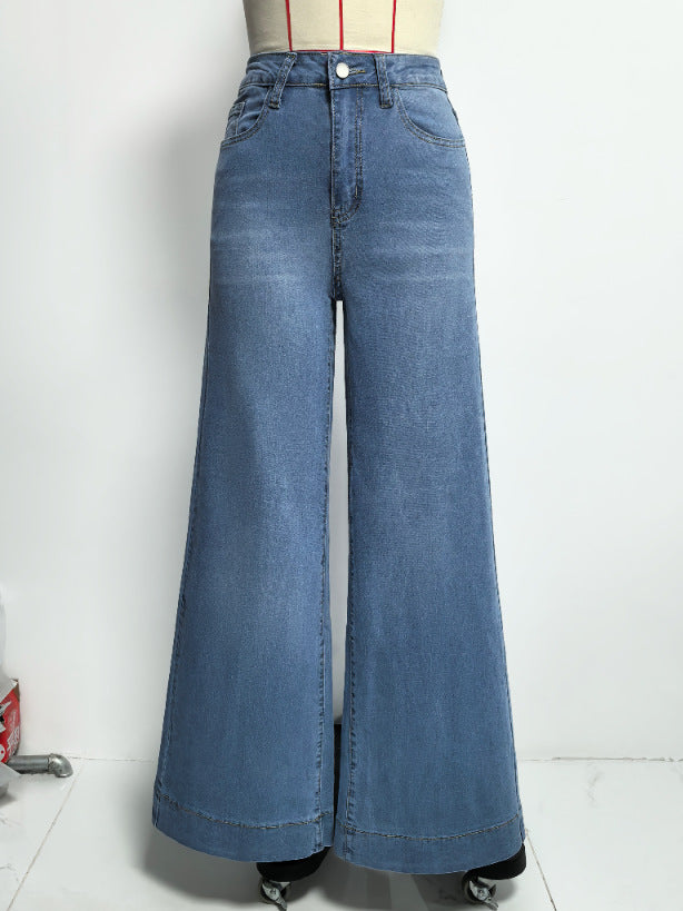 Womens Fashionable Vintage Washed Slim-Fit Jeans