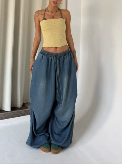 Retro High Street Wide Leg Loose Jeans