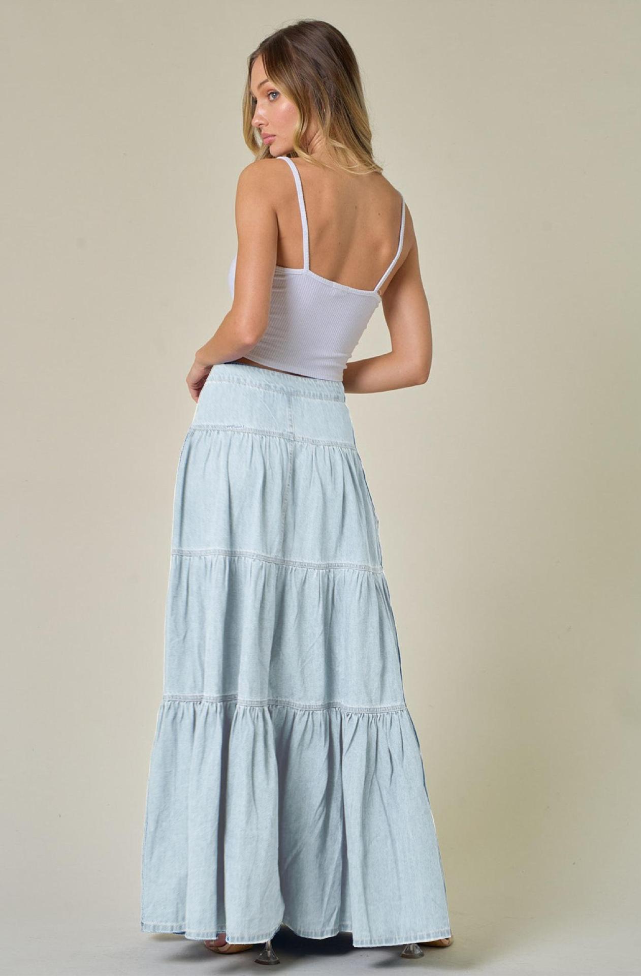 Low Waist Distressed Vacation Style Cake All-matching Jeans Skirt